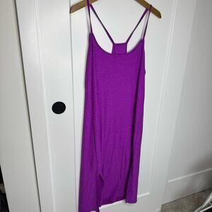 Beyond Yoga Space Dye Fuchsia Side Slit Stretchy Active Mid Dress Size Large